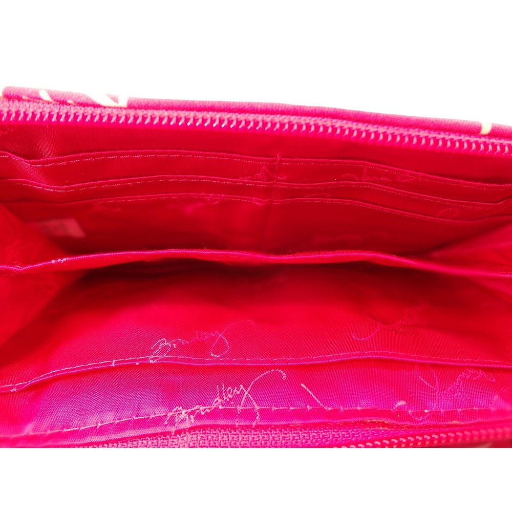 Vera Bradley Turnlock Wallet Twirly Birds Pink White Quilted Floral Paisley - Picture 2 of 6